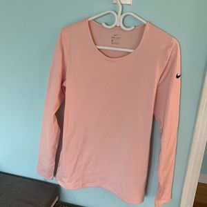 Soft pink Nike Dri-Fit long sleeve - L